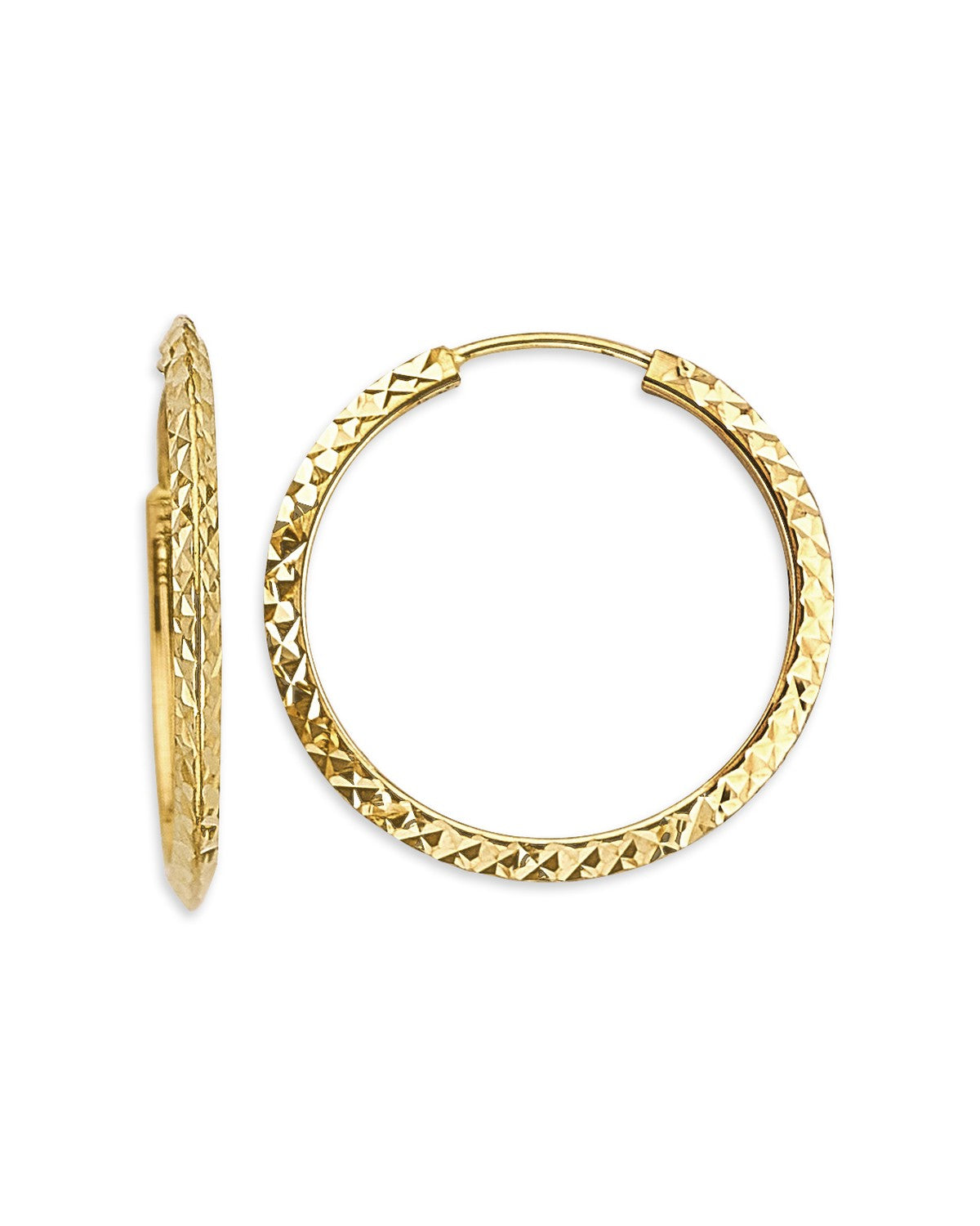 14K Yellow Gold DC Endless Hoop Earrings (ER-1902)