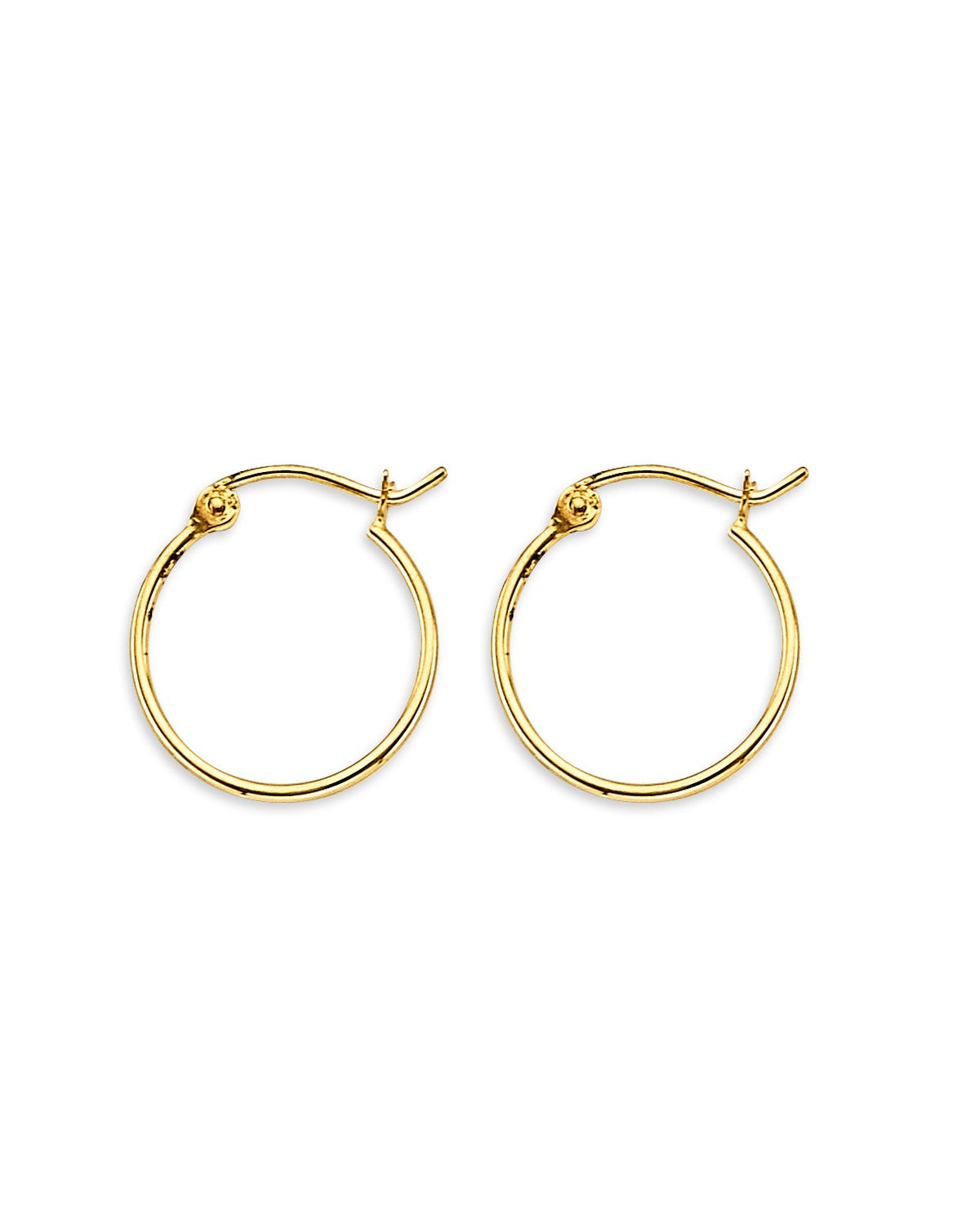 14K Yellow Gold 1mm Tube Hoop Earrings (ER-1908)