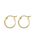14K Yellow Gold 1mm Tube Hoop Earrings (ER-1909)