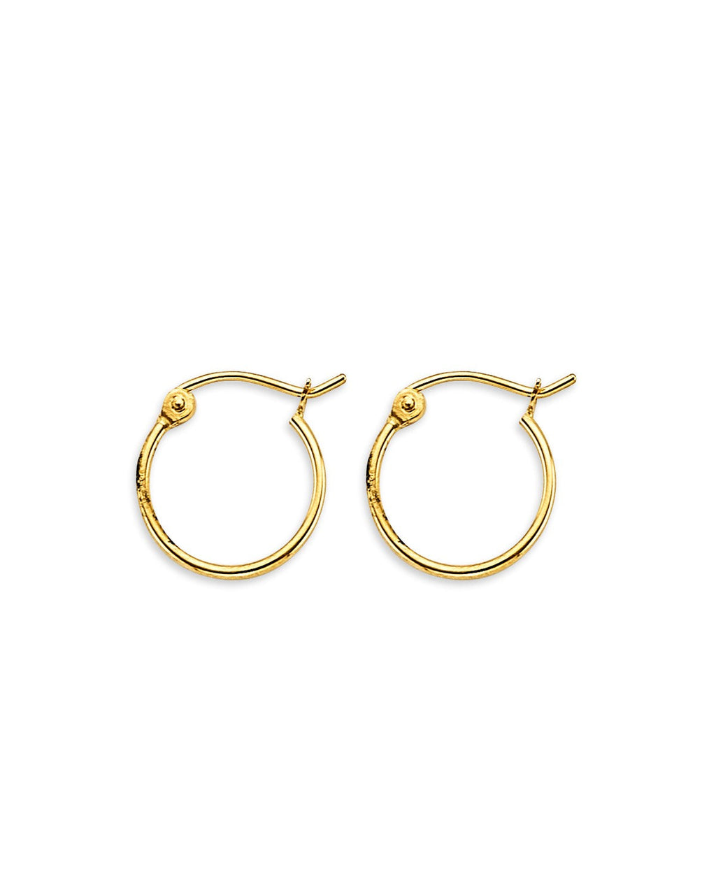 14K Yellow Gold 1mm Tube Hoop Earrings (ER-1909)