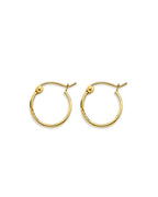 14K Yellow Gold 1mm Tube Hoop Earrings (ER-1909)