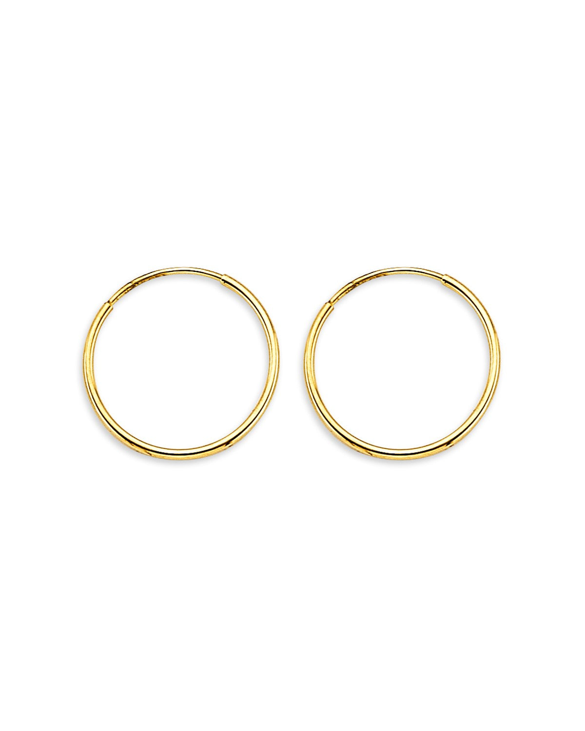 14K Yellow Gold 1mm Tube Endless Hoop Earrings (ER-1910)