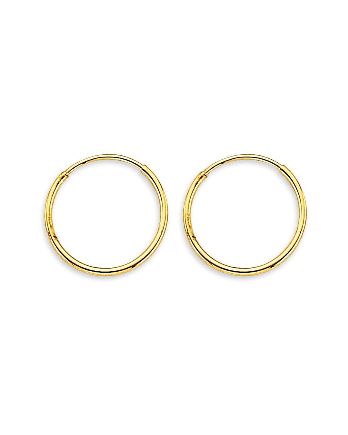 14K Yellow Gold 1mm Tube Endless Hoop Earrings (ER-1911)