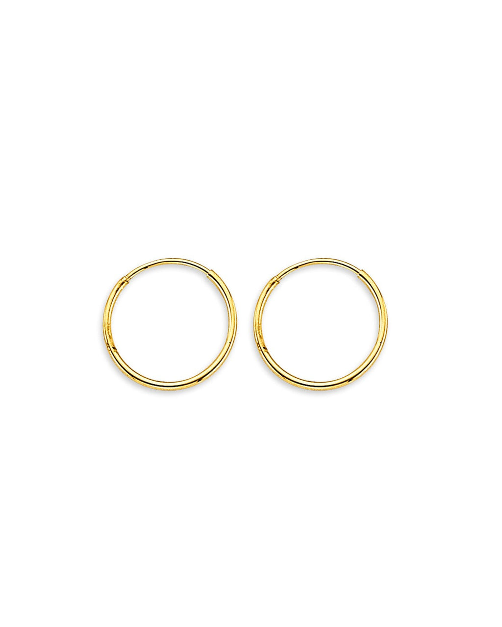 14K Yellow Gold 1mm Tube Endless Hoop Earrings (ER-1911)