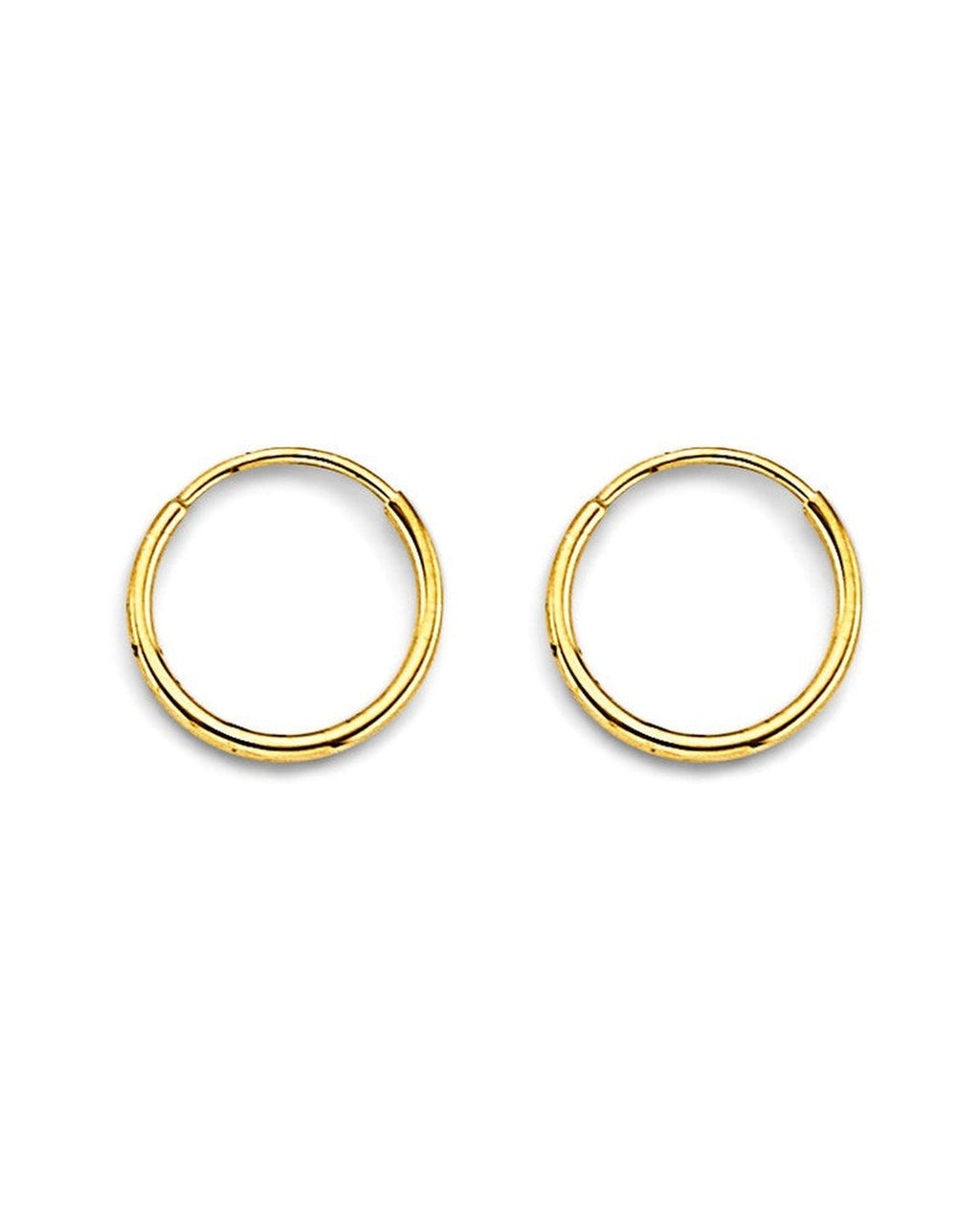 14K Yellow Gold 1mm Tube Endless Hoop Earrings (ER-1912)