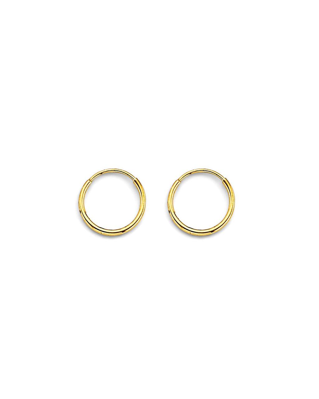 14K Yellow Gold 1mm Tube Endless Hoop Earrings (ER-1912)