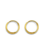 14K Yellow Gold 1mm Tube Endless Hoop Earrings (ER-1913)
