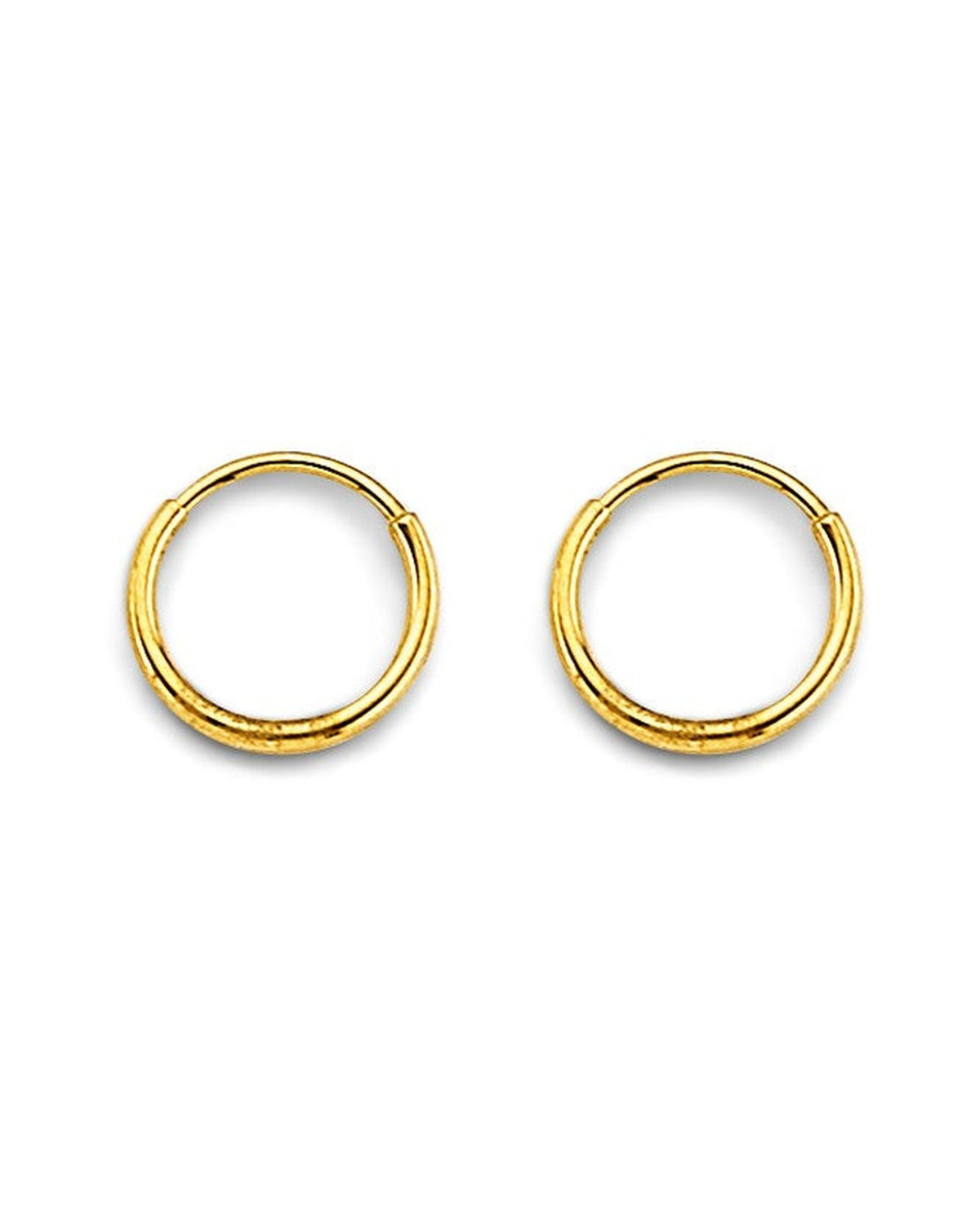 14K Yellow Gold 1mm Tube Endless Hoop Earrings (ER-1913)