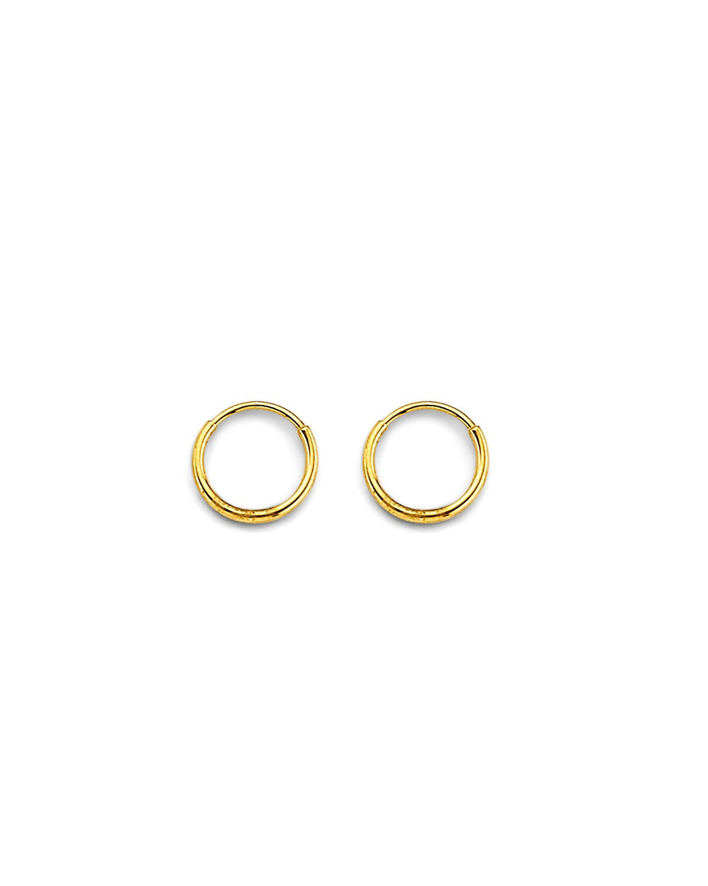 14K Yellow Gold 1mm Tube Endless Hoop Earrings (ER-1913)