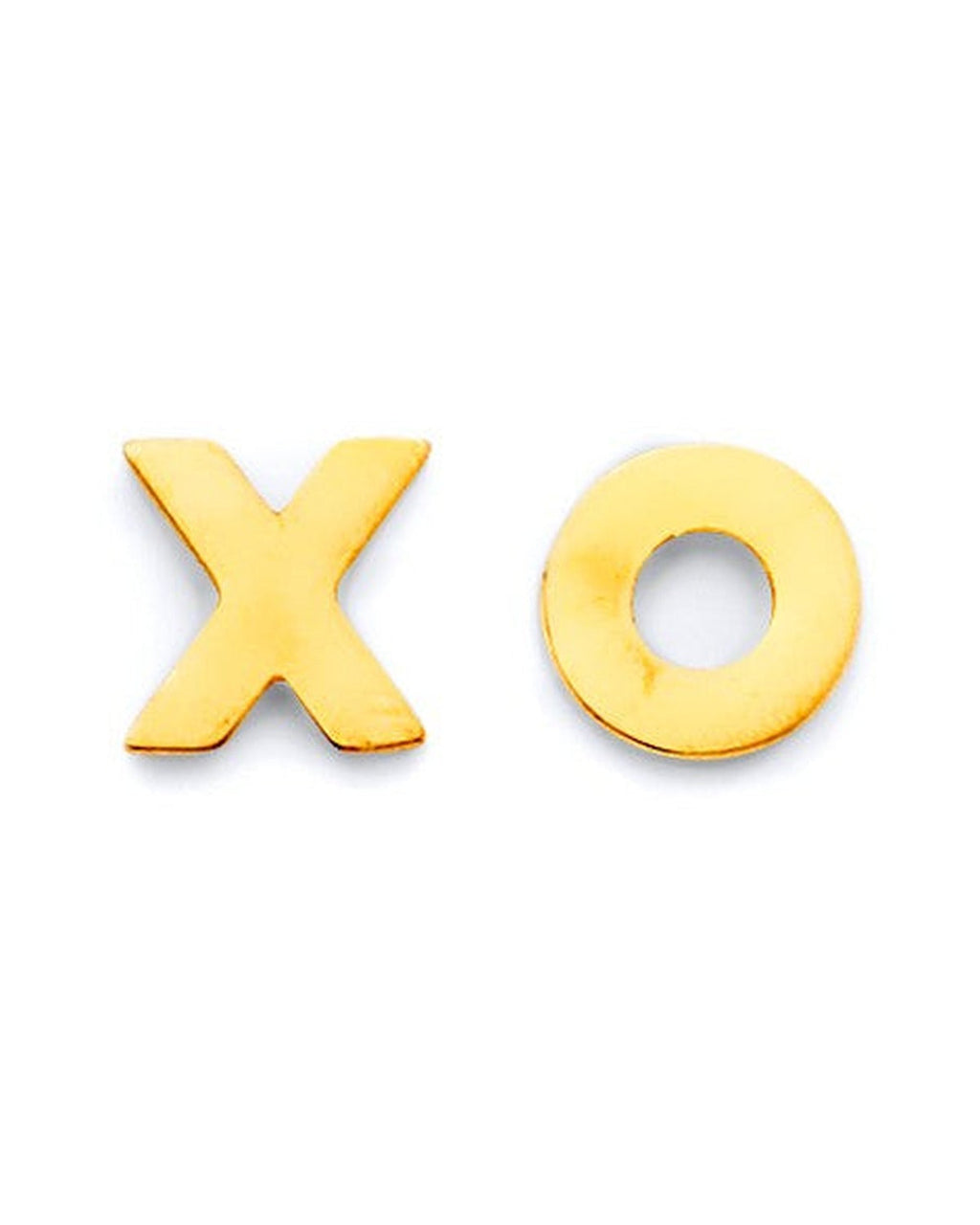 14K Yellow Gold X O Push Back Earrings (ER-1937)