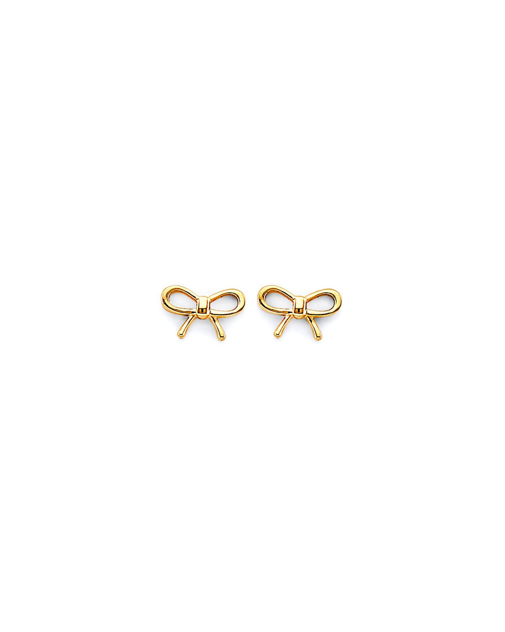 14K Yellow Gold Ribbon Push Back Earrings (ER-1944)
