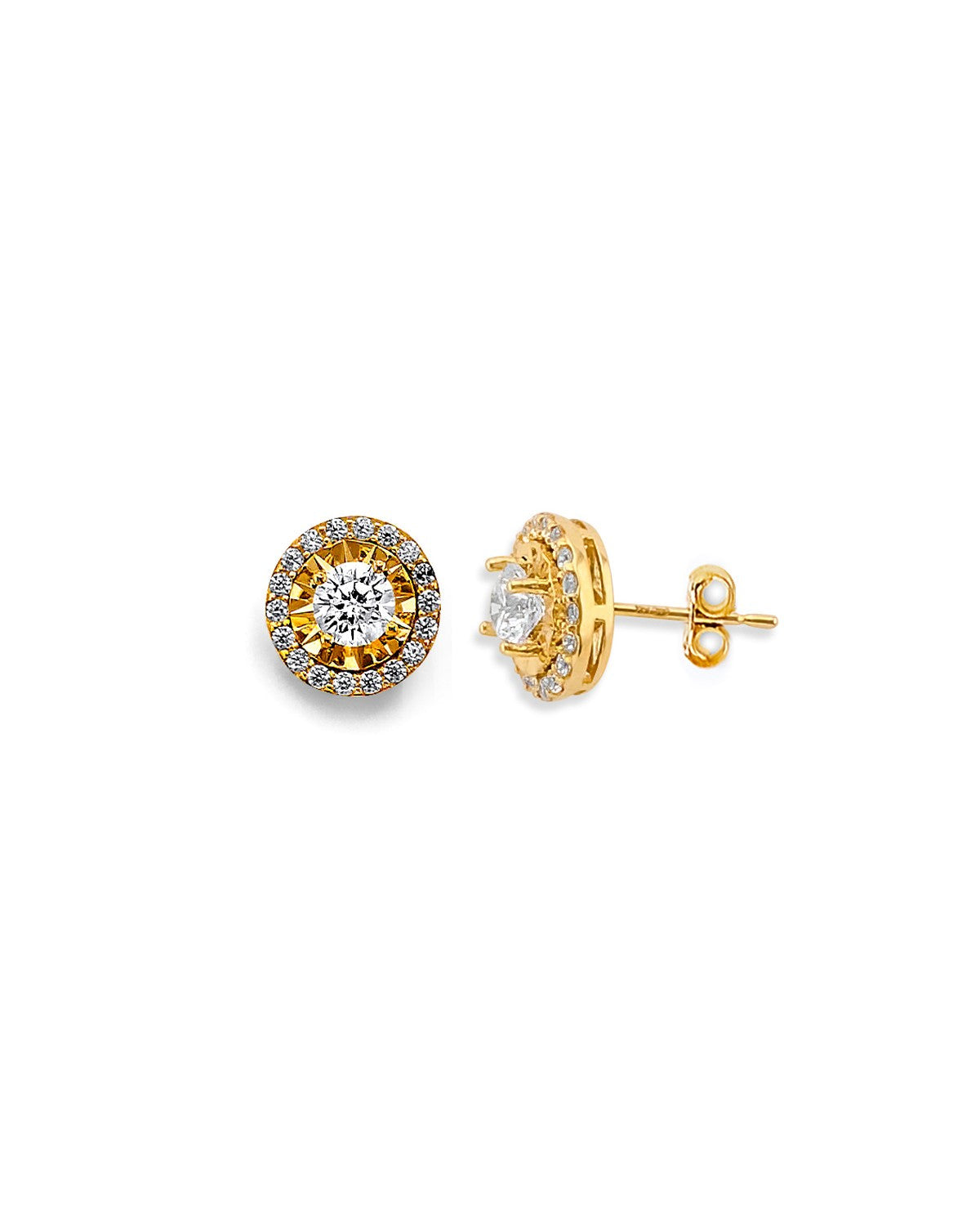 14K Yellow Gold CZ Earrings/Set (ER-1953)