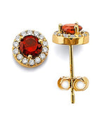 14K Yellow Gold CZ Round Birth Stone Earrings (ER-1964)