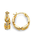 14K Yellow Gold CZ Huggies Earring (ER-1975)