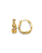 14K Yellow Gold CZ Huggies Earring (ER-1975)