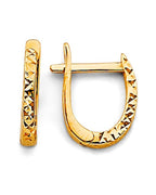 14K Yellow Gold DC Huggies Earrings (ER-1988)