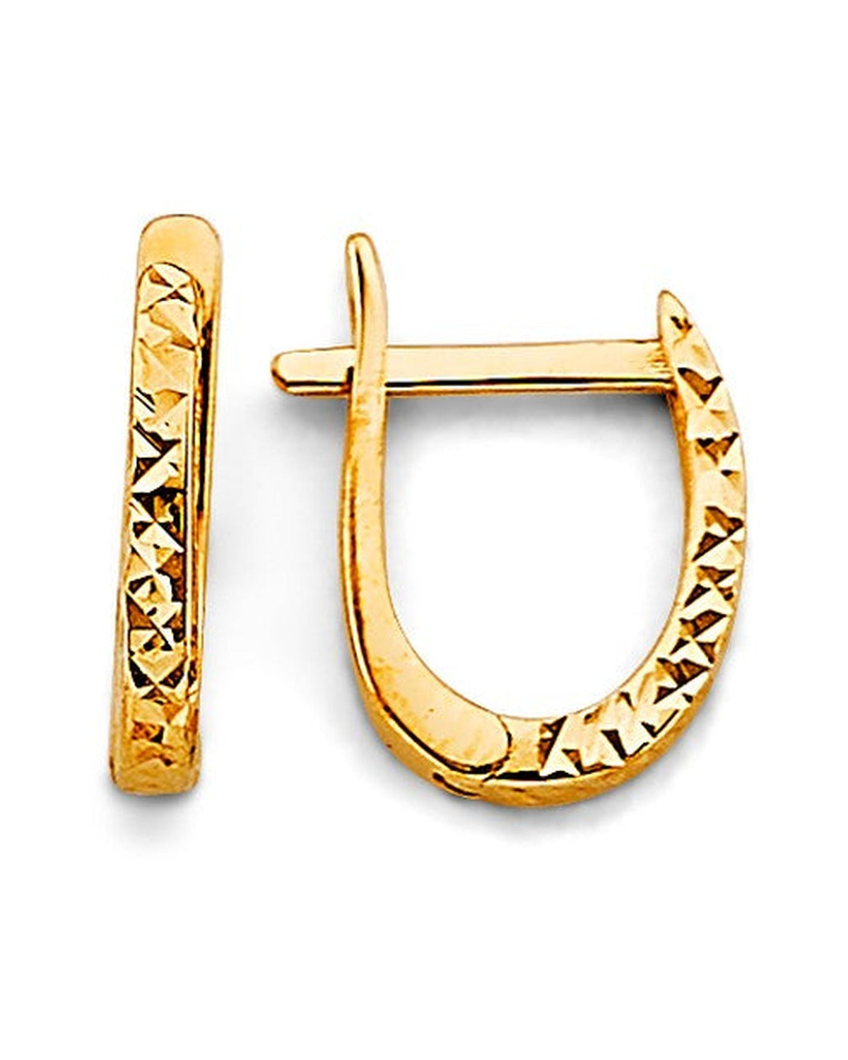14K Yellow Gold DC Huggies Earrings (ER-1988)