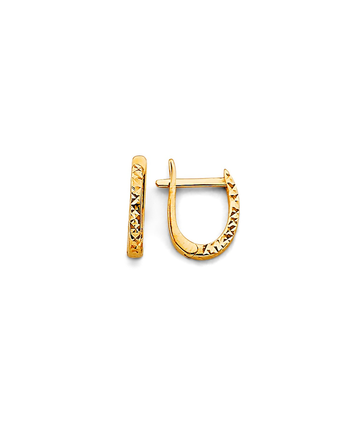 14K Yellow Gold DC Huggies Earrings (ER-1988)
