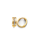 14K Two-Tone Gold 2T Huggies Earrings (ER-1991)