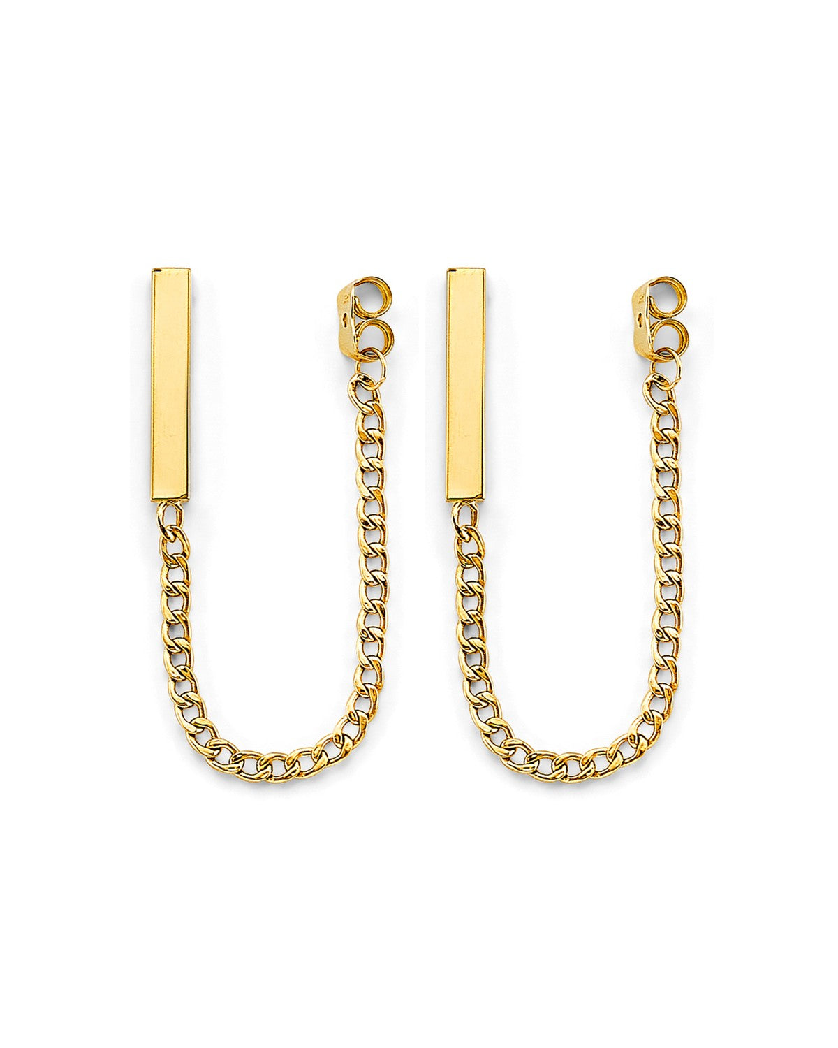 14K Yellow Gold Bar with Hanging Earrings (ER-1993)