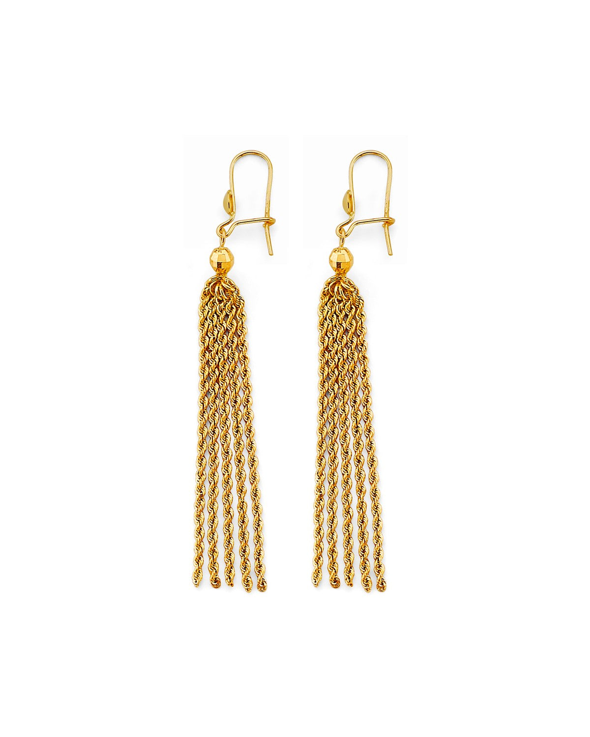 14K Yellow Gold Hanging Rope Earrings (ER-1994)