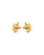 14K Yellow Gold Unicorn Push Back Earrings (ER-2076)
