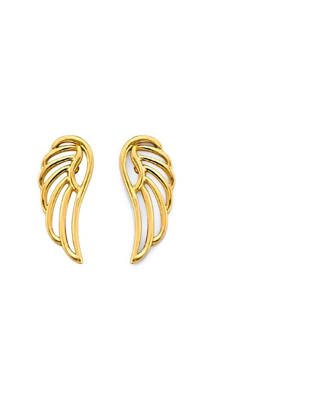 14K Yellow Gold Wing Push Back Earrings (ER-2119)