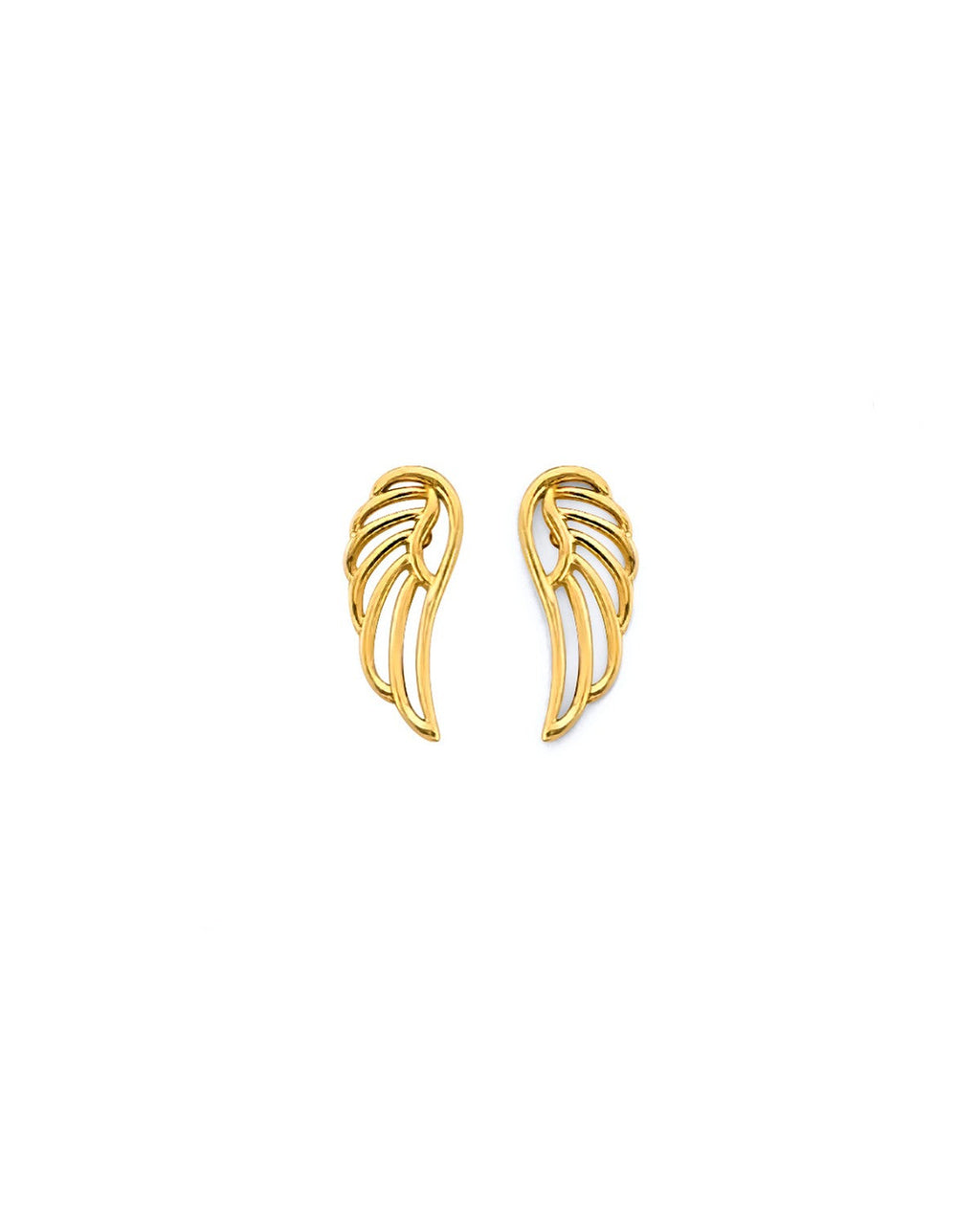 14K Yellow Gold Wing Push Back Earrings (ER-2119)