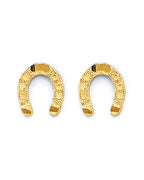 14K Yellow Gold Horse Shoe Push Back Earrings (ER-2129)