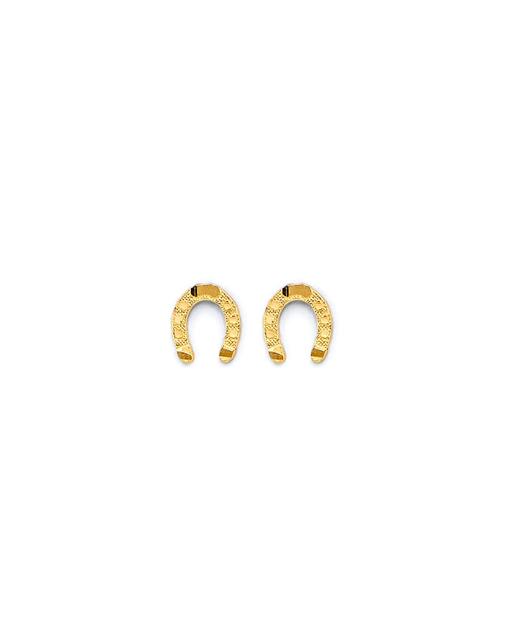 14K Yellow Gold Horse Shoe Push Back Earrings (ER-2129)