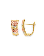 14K Tri-Color Gold 3C Half Huggies Earrings (ER-2135)