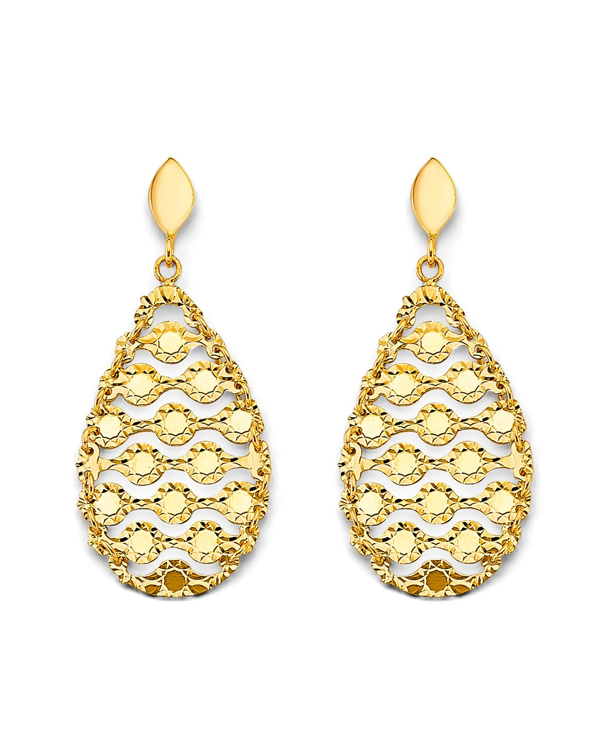 14K Yellow Gold DC Chandelier Hanging Earrings (ER-2143)