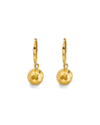 14K Yellow Gold Hanging Ball Huggies Earrings (ER-2182)