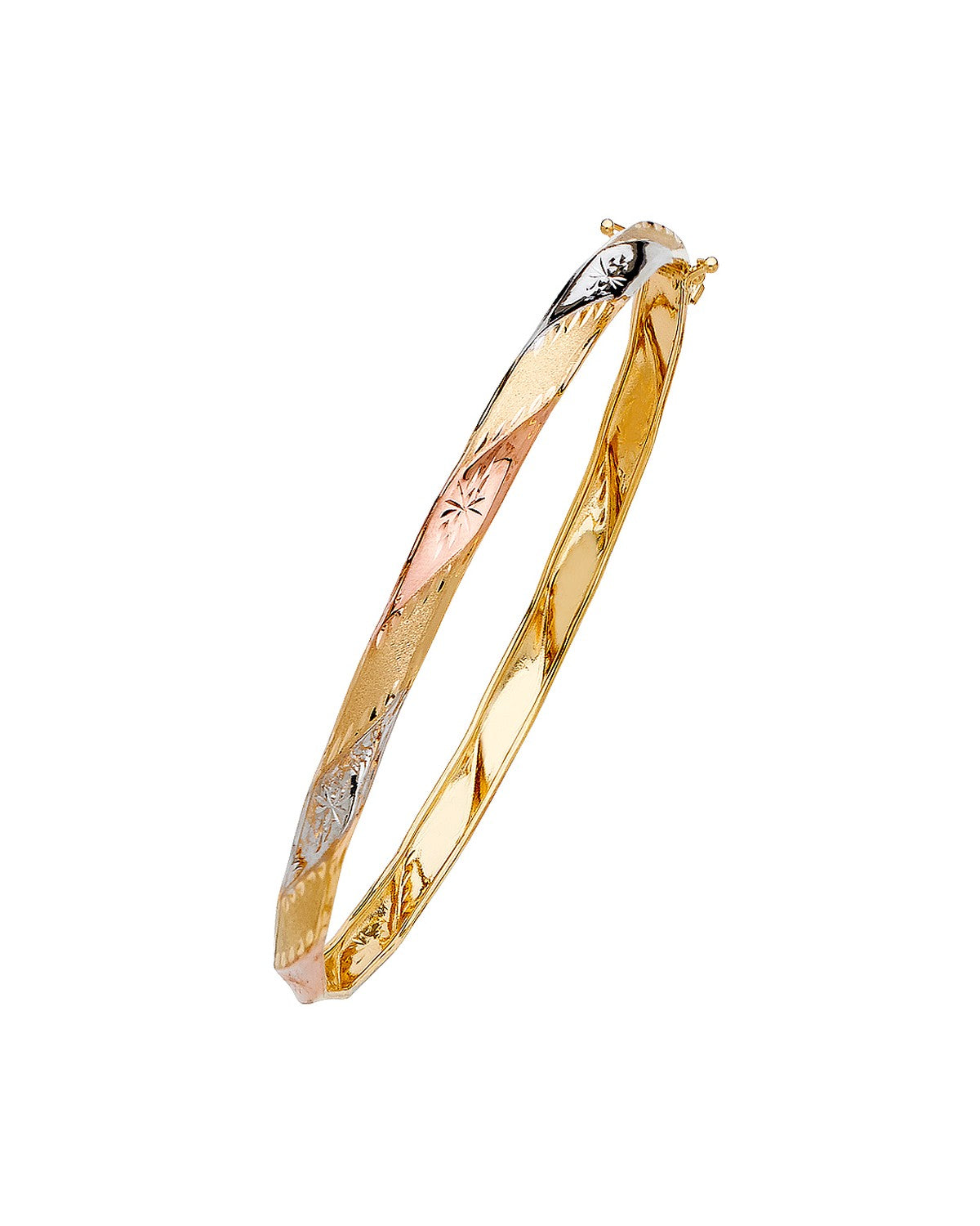 14K Tri-Color Gold 3C Flexible Bangle (GL-0045)