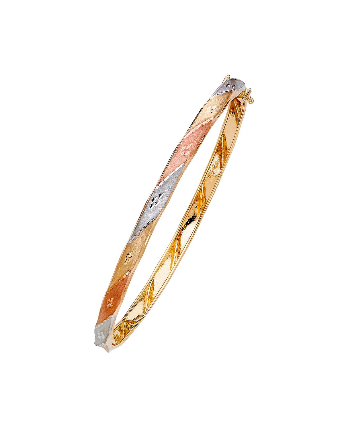 14K Tri-Color Gold 3C Flexible Bangle (GL-0048)
