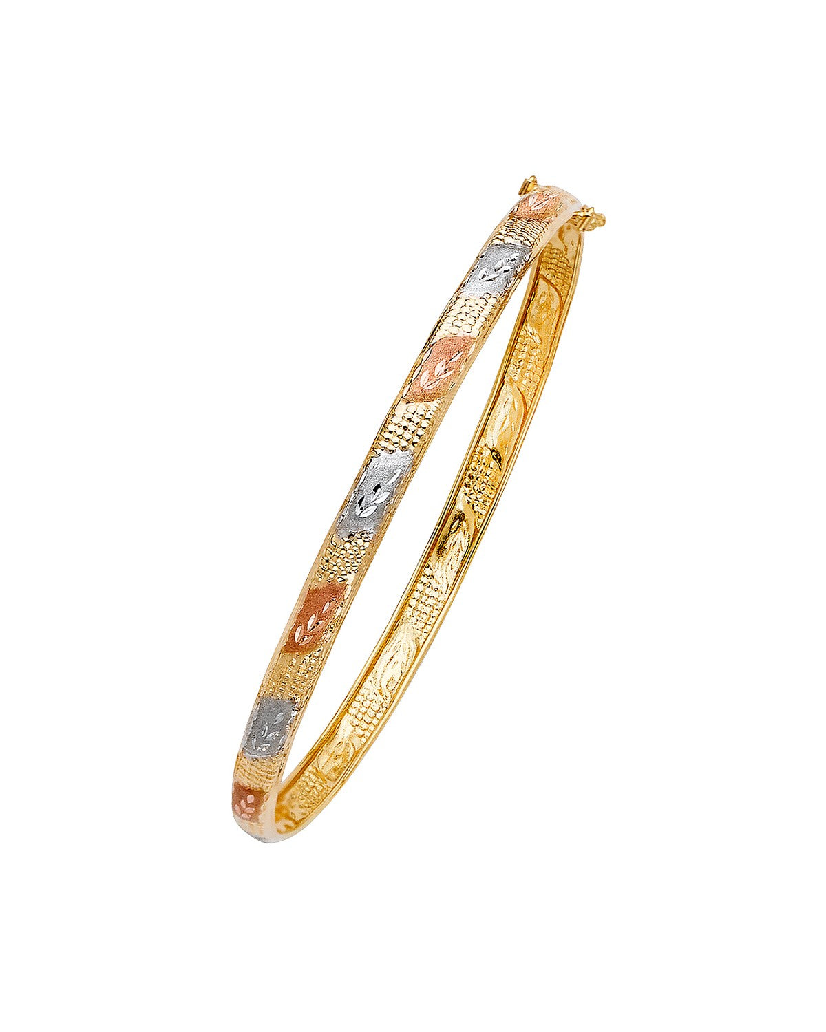 14K Tri-Color Gold 3C Flexible Bangle (GL-0052)