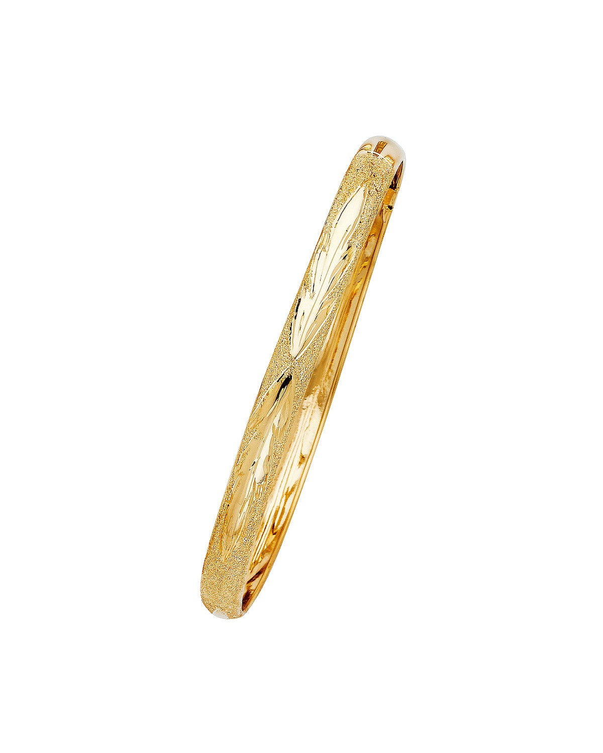 14K Yellow Gold 7mm Flexible Bangle (GL-0072)