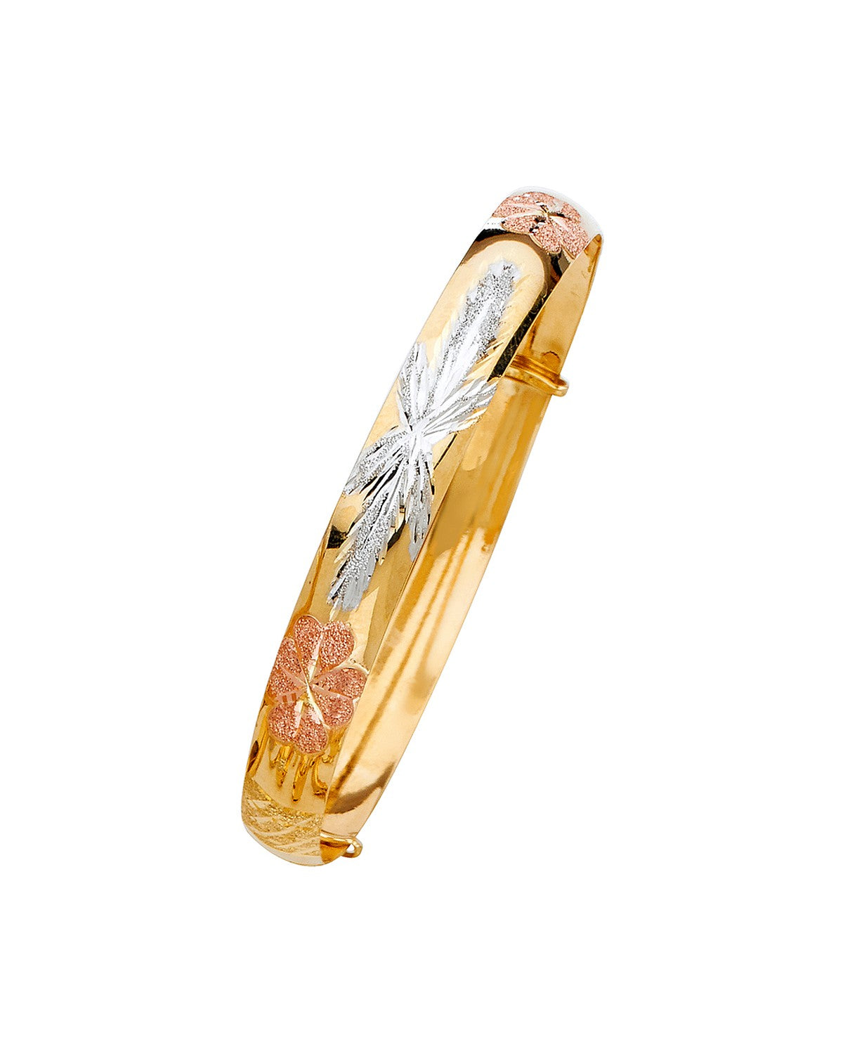 14K Tri-Color Gold 3C Adjustable Bangle (GL-0087)