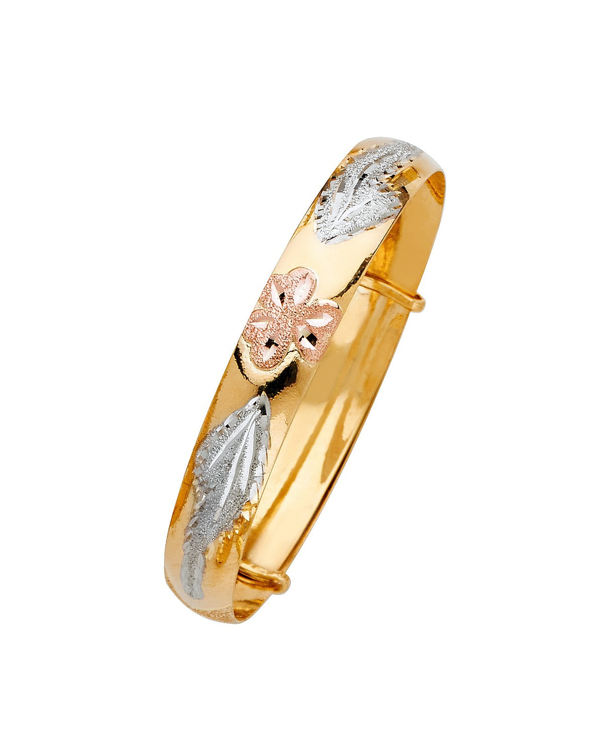 14K Tri-Color Gold 3C Adjustable Bangle (GL-0093)