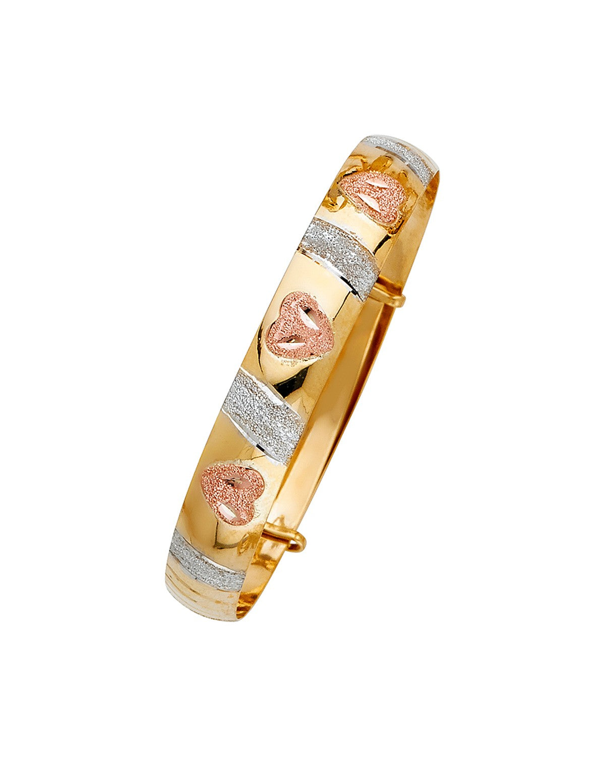 14K Tri-Color Gold 3C Adjustable Bangle (GL-0096)