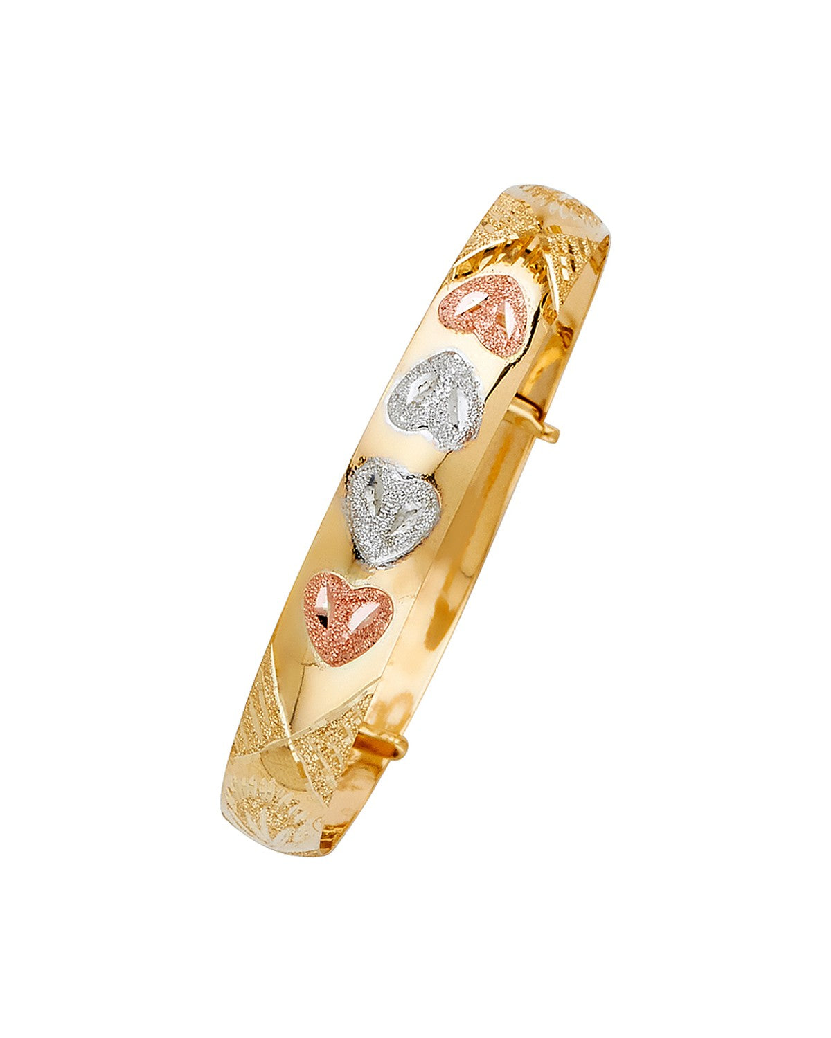 14K Tri-Color Gold 3C Adjustable Bangle (GL-0097)