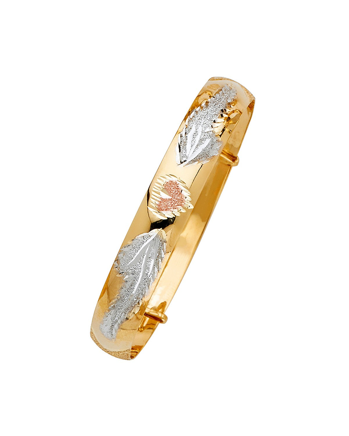 14K Tri-Color Gold 3C Adjustable Bangle (GL-0098)