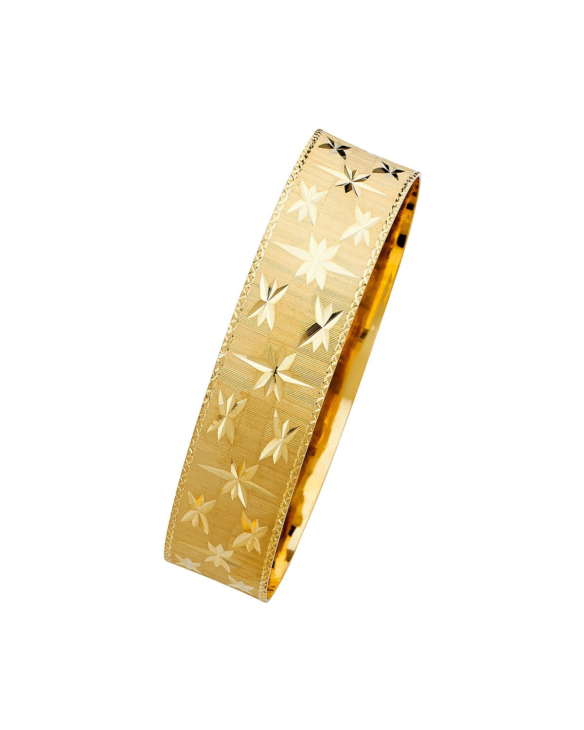 14K Yellow Gold 18mm Solid Bangle (GL-0103)