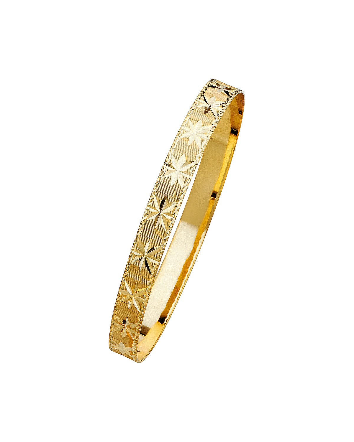 14K Yellow Gold 8mm Solid Bangle (GL-0104)