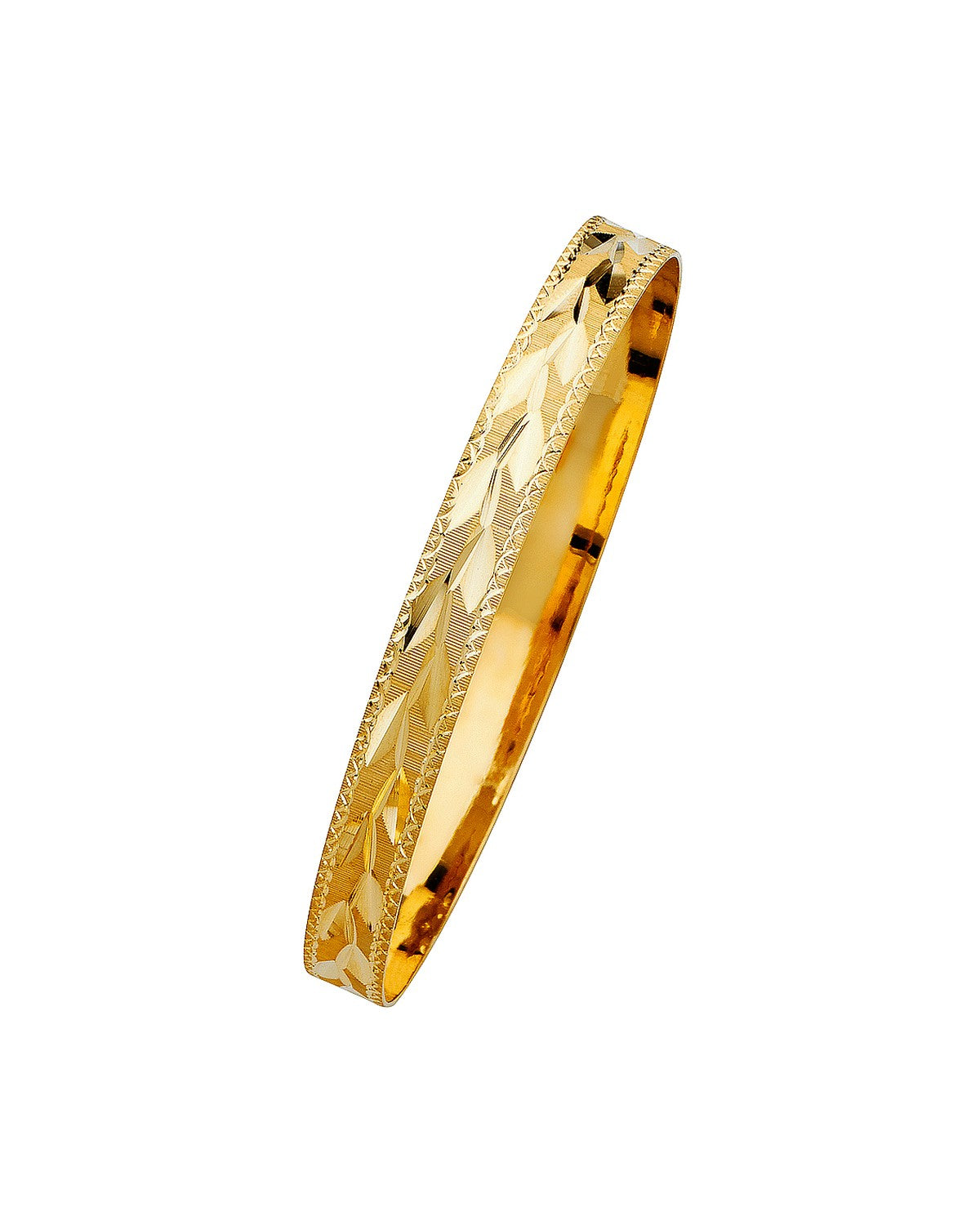 14K Yellow Gold 8mm Solid Bangle (GL-0105)