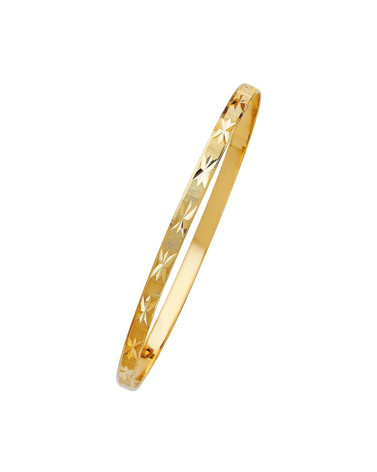 14K Yellow Gold 4mm Solid Bangle (GL-0112)