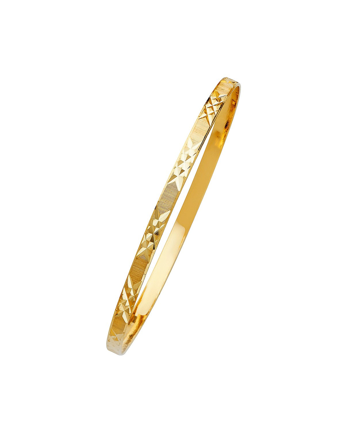 14K Yellow Gold 4mm Solid Bangle (GL-0113)