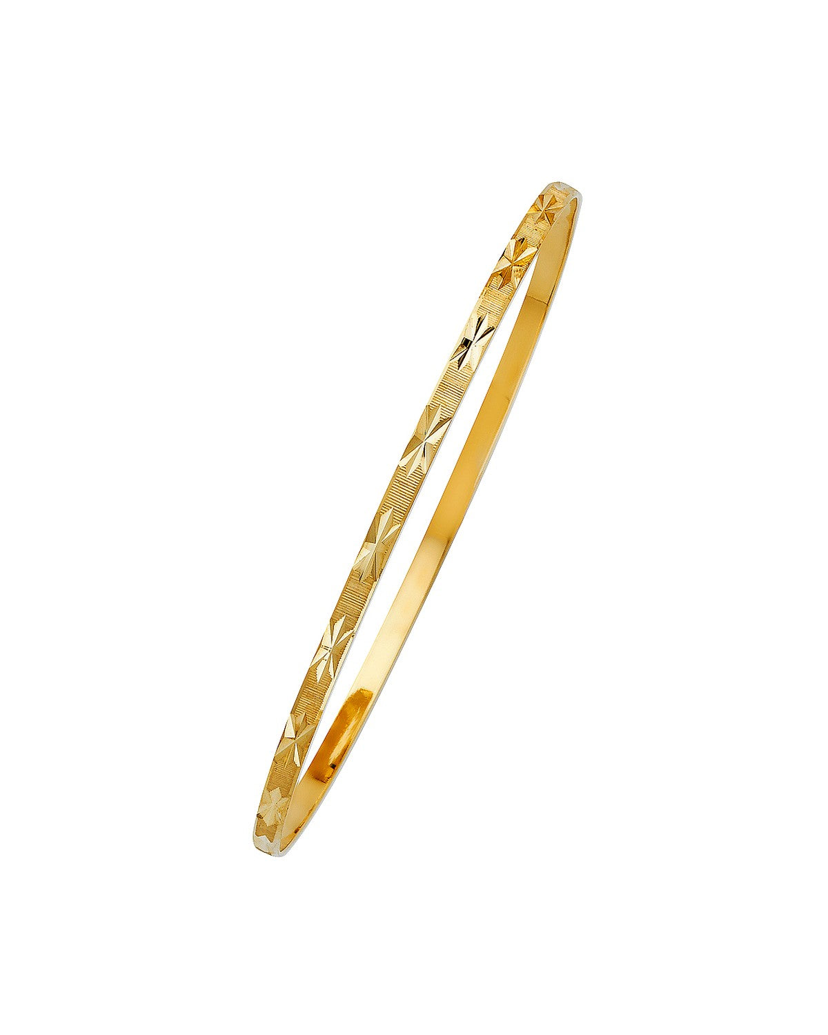 14K Yellow Gold 3mm Solid Bangle (GL-0118)