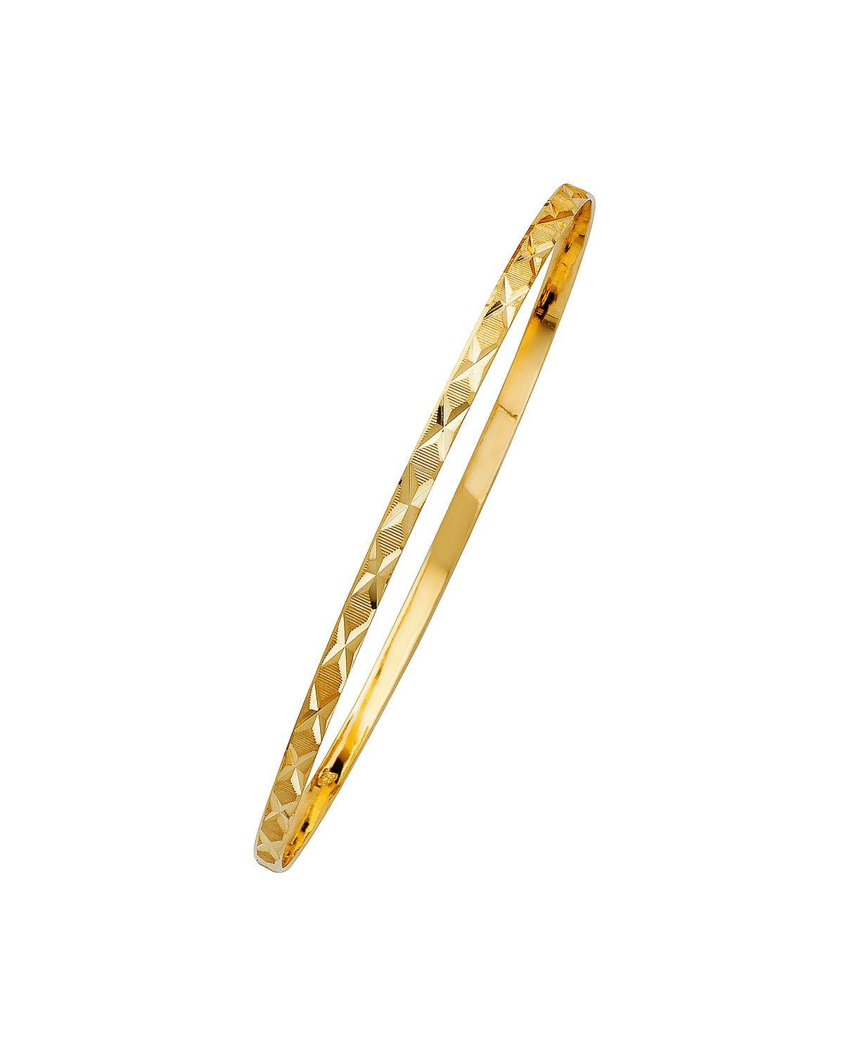 14K Yellow Gold 3mm Solid Bangle (GL-0120)