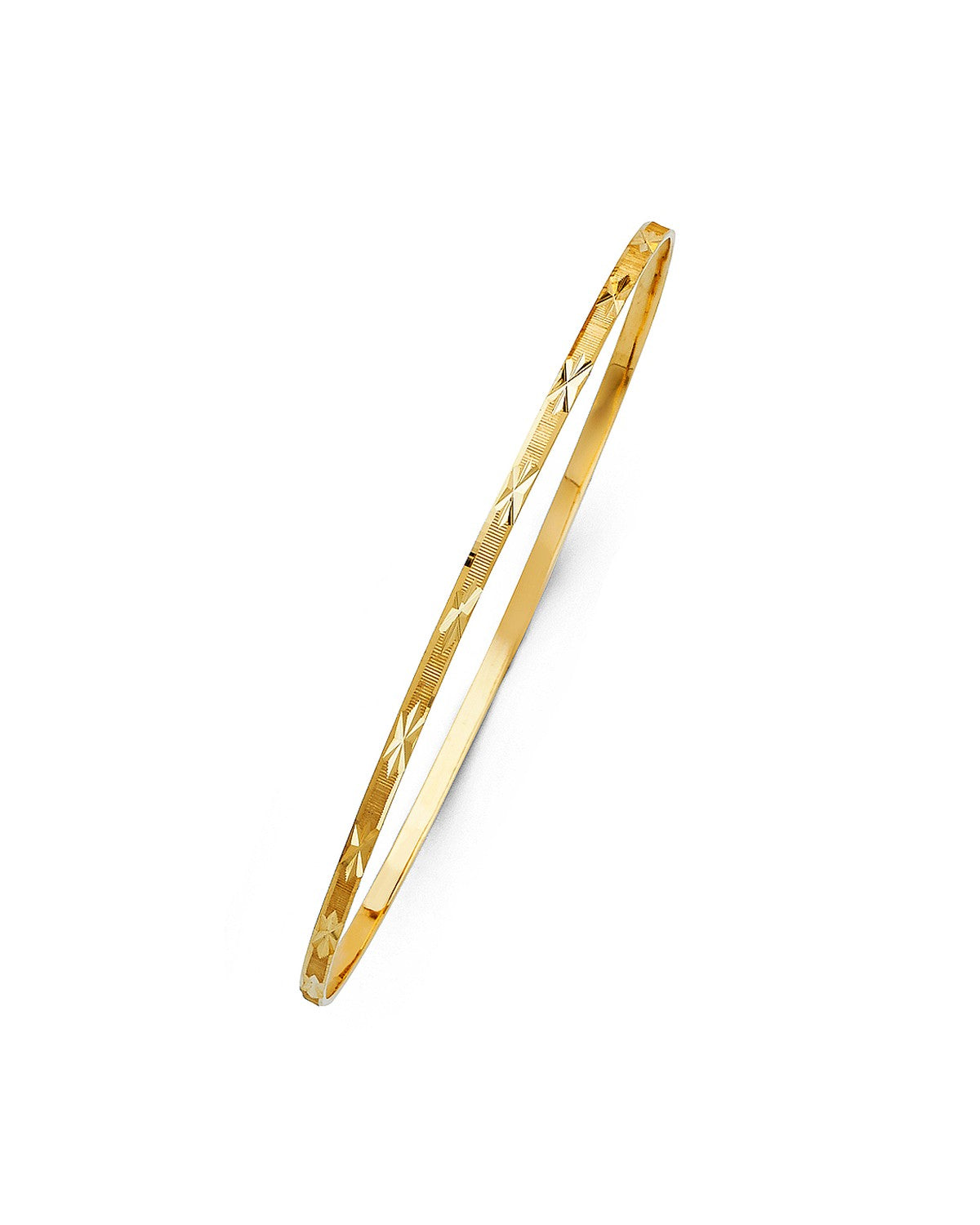 14K Yellow Gold 2mm Solid Bangle (GL-0121)